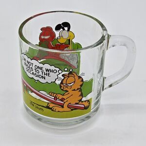 Vintage 1978 McDonalds Garfield & Odie See Saw Themed Glass Mug